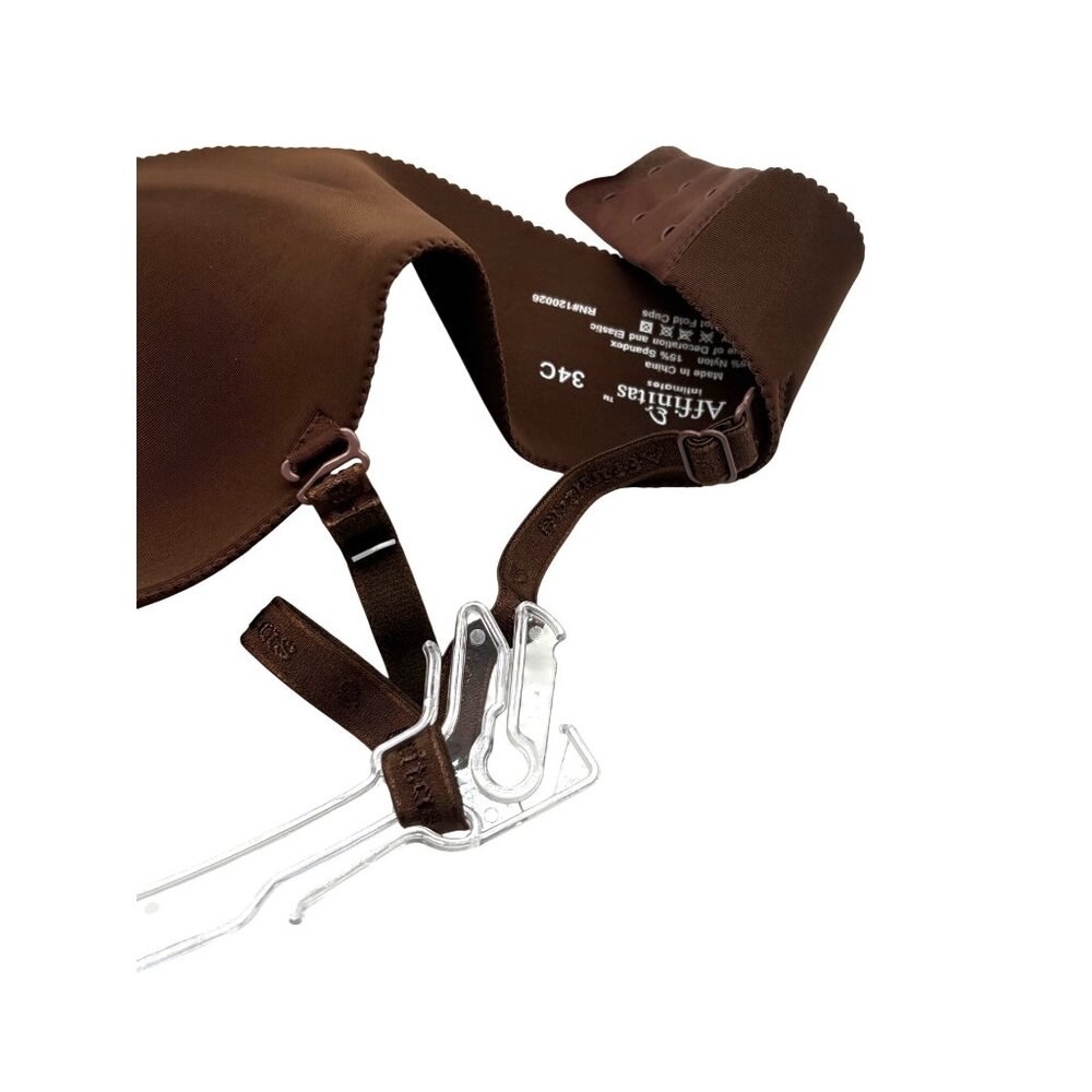 Affinitas Intimates Set of 2 Removable Straps Push-up bras, 34C, striped/brown - Picture 10 of 16